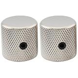 Kit Com 02 Knobs Cromado Flat Top Para Potenciômetros CTS 6-4mm - Guitarra E Baixo