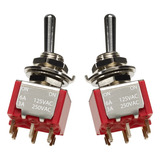 Kit Com 02 Mini Chaves Toggle Switch 2 Vias Defasagem Split