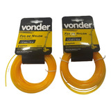 Kit Com 02 Rolos De Fio Nylon Cortador Grama 1 8mm Vonder
