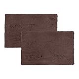 Kit Com 02 Tapetes Para Banheiro 60cm X 40cm Tapete Antiderrapante Bolinha Popcorn Macio Marrom 