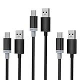 Kit Com 03 Cabos Turbo USB Para Type C Com 2 Metros Tipo C 3 1A Desempenho Veloz Durabilidade