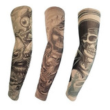 Kit Com 03 Pares 06 Mangas Manguito Tatuagem Fake Só Escuras
