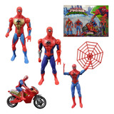 Kit Com 04 Bonecos Spider-man Ultimate Sinister 6 Com Moto