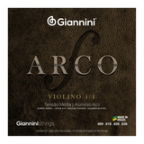 Kit Com 04 Jogos Cordas Giannini Para Violino Série 4 4 Arco