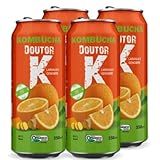 Kit Com 04 Kombucha Orgânica Sabor Laranja E Gengibre 350ml DRK