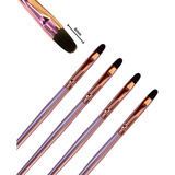 Kit Com 04 Pinceis 6mm Alongamento De Unhas Pincel De Gel