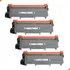 Kit Com 04 Toner Para Uso Brother Tn-2370 Tn2340 Tn660 L2540