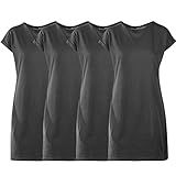 Kit Com 04 Vestidos Camisetão Feminino Mulheres Super Estiloso Slim Fitness Fashion Cinza Cinza Cinza Cinza P