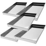 Kit Com 05 Bandeja Canto Liso 35x25x2cm Aço Inox