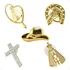 Kit Com 05 Broches Para Chapéu Pingentes Diversos Pim Bótons