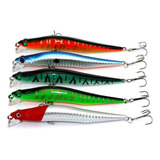 Kit Com 05 Isca Artificial Meia Agua Tucunaré Dourado Robalo Cor Conforme As Fotos Sku 037