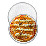 Kit Com 05 Tela Redonda 40cm P Pizza Malha 7x15 Aluminio