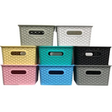Kit Com 06 Caixas Rattan Organizadoras C Tampa 6 5 Lt M