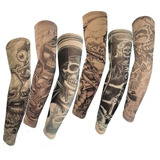 Kit Com 06 Pares De Manga Manguito Tatuagem Falsa Só Escuras