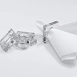 Kit Com 08 Anéis Guardanapo Minimalista Mesa Posta Cor Cristal