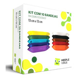 Kit Com 10 Bandejas Em Couro
