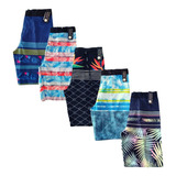 Kit Com 10 Bermudas Estampada Tactel Surf Praia Adulto Masculina