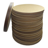 Kit Com 10 Bolachas 35x35 Mdf Cru Circulo Base Sousplat