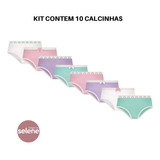 Kit Com 10 Calcinha Infantil 100