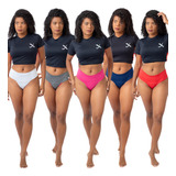Kit Com 10 Calcinhas Cós Alto Lindas Cores Atacado Revenda