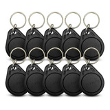 Kit Com 10 Chaveiros Tag Preto Universal Rfid 125khz Atacado