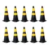Kit Com 10 Cones Em Pvc Rígido 75 Cm Preto E Amarelo