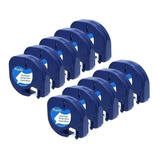 Kit Com 10 Fitas Plastica P Etiquetadora Dymo Letratag 12mm