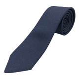 Kit Com 10 Gravata Azul Marinho Tecido Oxford Slim