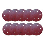Kit Com 10 Lixas 225mm Grão 60 Para Lixadeira Girafa