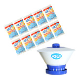 Kit Com 10 Pastilhas De Cloro Para Piscina Flutuador Igui