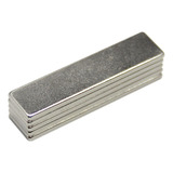 Kit Com 10 Peças Ímã De Neodímio Retangular 40x10x2mm Super Forte Para Fixação Projetos E Indústria
