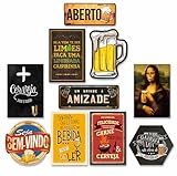 Kit Com 10 Placa Decorativas Em Mdf - Cerveja Bebidas Churrasco