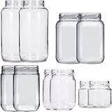 Kit Com 10 Potes De Vidro Nadir Tamanhos Variados Com Tampa Preto