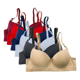 Kit Com 10 Sutiãs Reforçados De Bojo Modelo Comum Com Aro