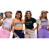 Kit Com 10 T Shirts Camisetas Feminina Atacado