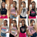 Kit Com 10 T Shirts Camisetas Feminina Atacado
