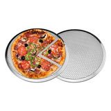 Kit Com 10 Tela Redonda P Pizza 35cm Malha 7x15 Aluminio