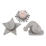 Kit Com 10 Unidades De Base Porta Vela Natalino branco
