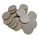Kit Com 100 Bolachas 5 Cm Com 1 Furo Mdf Crú Círculo Aplique