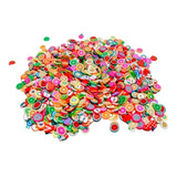 Kit Com 1000 Mini Frutas Fimo Fatiado Para Unhas Slime Laços