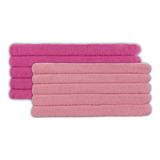 Kit Com 10pçs Toalhas De Salão De Beleza 70x45cm 100 algodão Cor 5 Rosa 5 Pink Liso