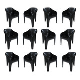 Kit Com 12 Cadeiras Poltronas Plastico Buffet Até 182kg
