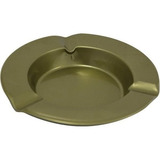 Kit Com 12 Cinzeiro Flandres 00 10 5x1 5cm Redondo Cor Dourado escuro Liso