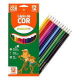 Kit Com 12 Lápis De Cor Sextavado Macio Leo E Leo