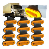 Kit Com 12 Led Lateral Foguinho Caminhão Carreta Suporte