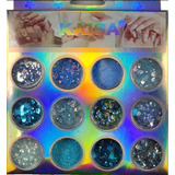 Kit Com 12 Pote De Gliter Cor Diferente Decoraçao De Unhas