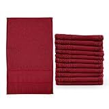 Kit Com 12 Toalhas Social De Lavabo 100  Algodão   Barra Para Bordar E Personalizar  Artesanato  Manicure  Pedicure E Uso Em Academias  Vermelho 