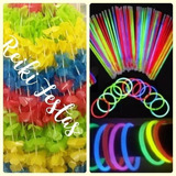 Kit Com 120 Colares Havaiano 100 Pulseiras Neon Festas