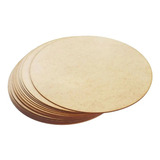 Kit Com 15 Bolachas 20x20 Mdf Crú Círculos Sousplast Mesa