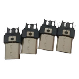 Kit Com 15pçs Conector Micro Usb Macho V8 Solda Sem Capa